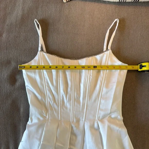 Vintage Jessica McClintock White Satin Gown - Picture 7 of 8